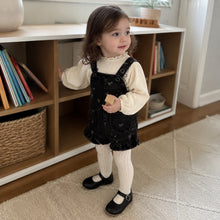 Girls Ivory Ruffle Blouse or Black Bow Denim Suspender Shorts Romper, Fall Separates