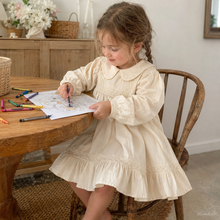 Girls Cotton Ruffle Dress, Puff Sleeves, Back Bow and Floral Styles