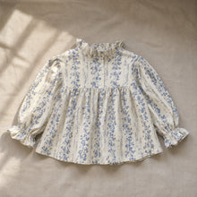 Girls Blue Floral Ruffle Blouse or Light Denim Bell Bottom Pants, Fall Separates
