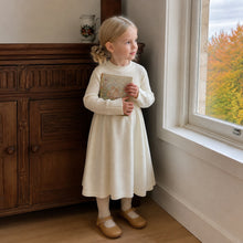Girls Long-Sleeve Ribbed Knit Midi Dress, Cozy Neutral Fall Sweater Dress