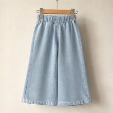 Girls Blue Floral Ruffle Blouse or Light Denim Bell Bottom Pants, Fall Separates