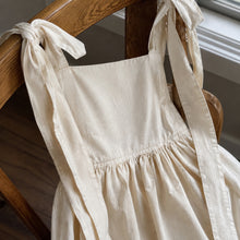 Girls Ivory Tie-Shoulder Maxi Dress, Open-Back Linen-Look Fall Dress
