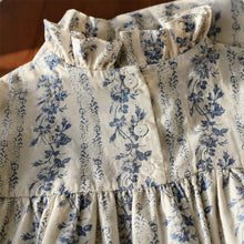Girls Blue Floral Ruffle Blouse or Light Denim Bell Bottom Pants, Fall Separates