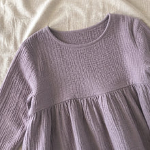 Girls Double Gauze Dress, Long Sleeve Cotton Toddler Fall Dress