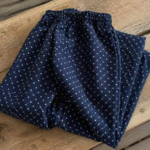 Girls Navy Ruffle Top an Polka Dot Wide-Leg Pants, 2-Piece Fall Set