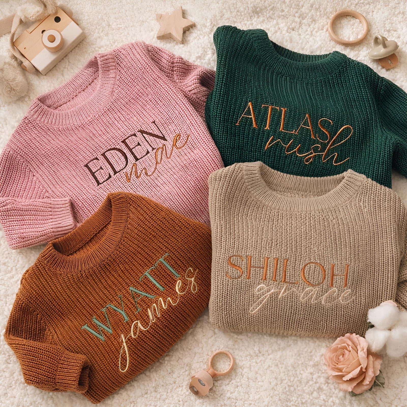 Custom Baby Name Sweater, Personalized Embroidered Knit Jumper for Newborns & Toddlers, Soft Cozy Baby Gift, Everyday Baby Wear