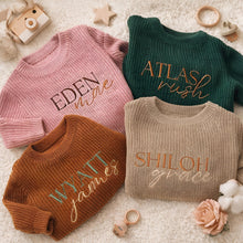 Custom Baby Name Sweater, Personalized Embroidered Knit Jumper for Newborns & Toddlers, Soft Cozy Baby Gift, Everyday Baby Wear