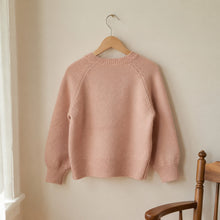 Girls Floral Bunny Embroidered Knit Sweater, Cream or Pink Fall Pullover