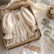 Girls Cotton Ruffle Dress, Puff Sleeves, Back Bow and Floral Styles