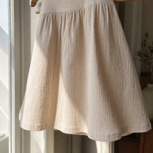 Girls Muslin Dress, Balloon Sleeve Cotton Linen Toddler Boho Dress
