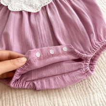 Girls Dusty Rose Lace Collar Dress or Baby Romper, Long Sleeve Fall Outfit