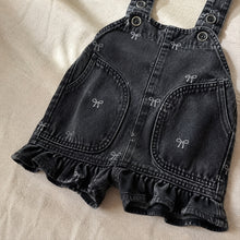 Girls Ivory Ruffle Blouse or Black Bow Denim Suspender Shorts Romper, Fall Separates