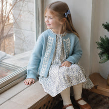 Girls Blue Lace Cardigan or Floral Dress, Cottagecore Fall Separates