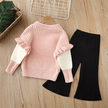 Childrens Two-Piece Knitted Set With Round Neck