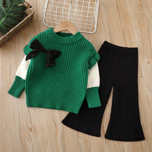 Childrens Two-Piece Knitted Set With Round Neck