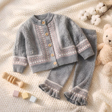 Toddler Retro Jacquard Knit Sweater Set, Cozy Fall Outfit Ages 2-6