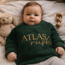 Custom Embroidered Baby Name Sweater – Cozy Knit Pullover for Boys Girls
