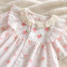 Floral Ruffle Cotton Baby Romper, Spring Summer Toddler Outfit