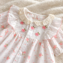 Floral Ruffle Cotton Baby Romper, Spring Summer Toddler Outfit