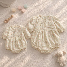 Floral Cotton Baby Romper, Lace Collar Toddler Outfit, Spring Newborn Clothes
