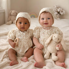 Floral Cotton Baby Romper, Lace Collar Toddler Outfit, Spring Newborn Clothes