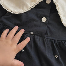 Toddler Girl Cotton Romper, Bow Embroidery Lapel, Soft Loose Baby Clothes