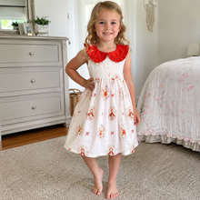 Girls Storybook Dress or Skirt Set, Red Ivory Cotton Toddler Outfit