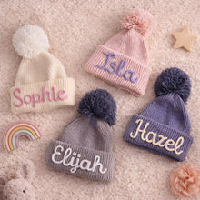 Custom Embroidered Knit Baby Hat, Personalized Newborn Name Beanie, Cozy Winter Warmth