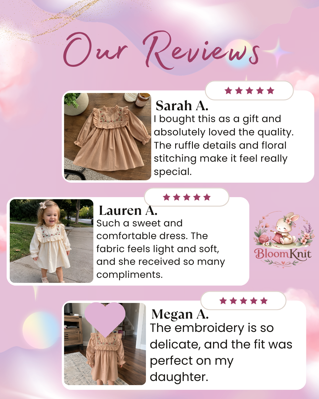 Girls Embroidered Ruffle Bib Cotton Dress, Long Sleeve Back to School Style