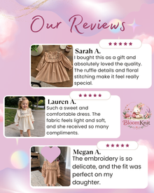 Girls Embroidered Ruffle Bib Cotton Dress, Long Sleeve Back to School Style
