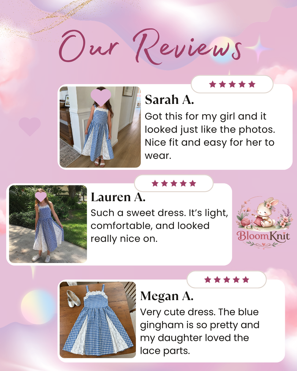 Girls Blue Gingham Maxi Dress with White Floral Lace, Fall Layering Dress