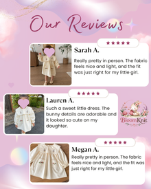 Girls Cream Rabbit Embroidered Cotton Pocket Dress