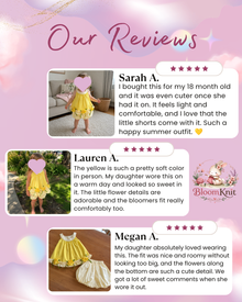 Girls Sunflower Rose Dress, Bubble Shorts Set or Separate Pieces