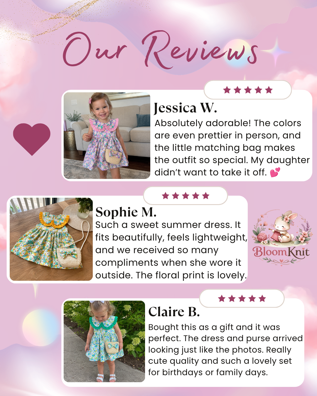 Floral Toddler Dress with Ruffle Peter Pan Collar and Straw Bag Set