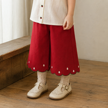 Girls Strawberry Cotton Top, Shorts or Pants, Red Ivory Separates
