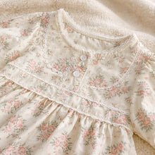 Floral Cotton Baby Romper, Lace Collar Toddler Outfit, Spring Newborn Clothes