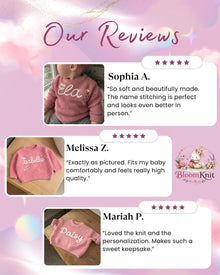 Custom Embroidered Baby Name Sweater: Soft Knit Keepsake Gift