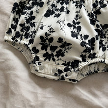 Girls Black Floral Sailor Collar Dress or Baby Romper, Long Sleeve Fall Outfit