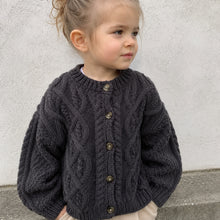 Kids Mohair Blend Cable Knit Cardigan, Grey Beige or Red