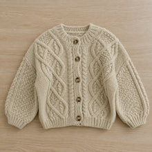 Kids Mohair Blend Cable Knit Cardigan, Grey Beige or Red