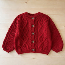 Kids Mohair Blend Cable Knit Cardigan, Grey Beige or Red