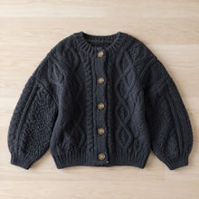 Kids Mohair Blend Cable Knit Cardigan, Grey Beige or Red