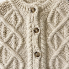 Kids Mohair Blend Cable Knit Cardigan, Grey Beige or Red