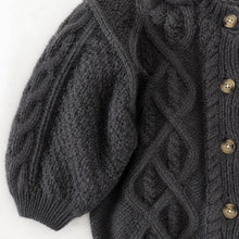 Kids Mohair Blend Cable Knit Cardigan, Grey Beige or Red