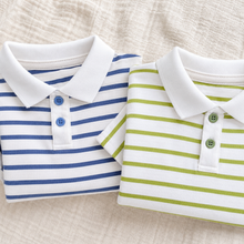 Boys Denim Short Overalls & Striped Polo Set, 2-Piece Summer Outfit