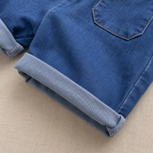 Boys Denim Short Overalls & Striped Polo Set, 2-Piece Summer Outfit