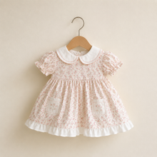 Girls Ditsy Floral Dress with Peter Pan Collar & Ruffle Hem