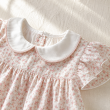 Girls Ditsy Floral Dress with Peter Pan Collar & Ruffle Hem