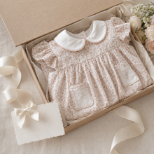 Girls Ditsy Floral Dress with Peter Pan Collar & Ruffle Hem
