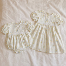 Floral Baby Girl Romper or Dress, Cotton Puff Sleeve Summer Outfit
